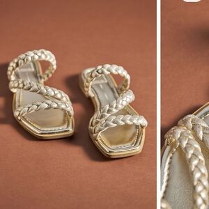 Dolce Vita Gold Braided Flat Sandals